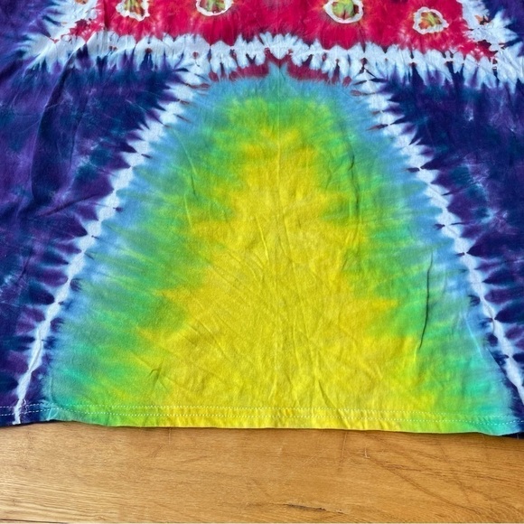 Tie dye double design UFO tractor beam and alien tshirt unisex 2XL crew blue - Picture 5 of 8